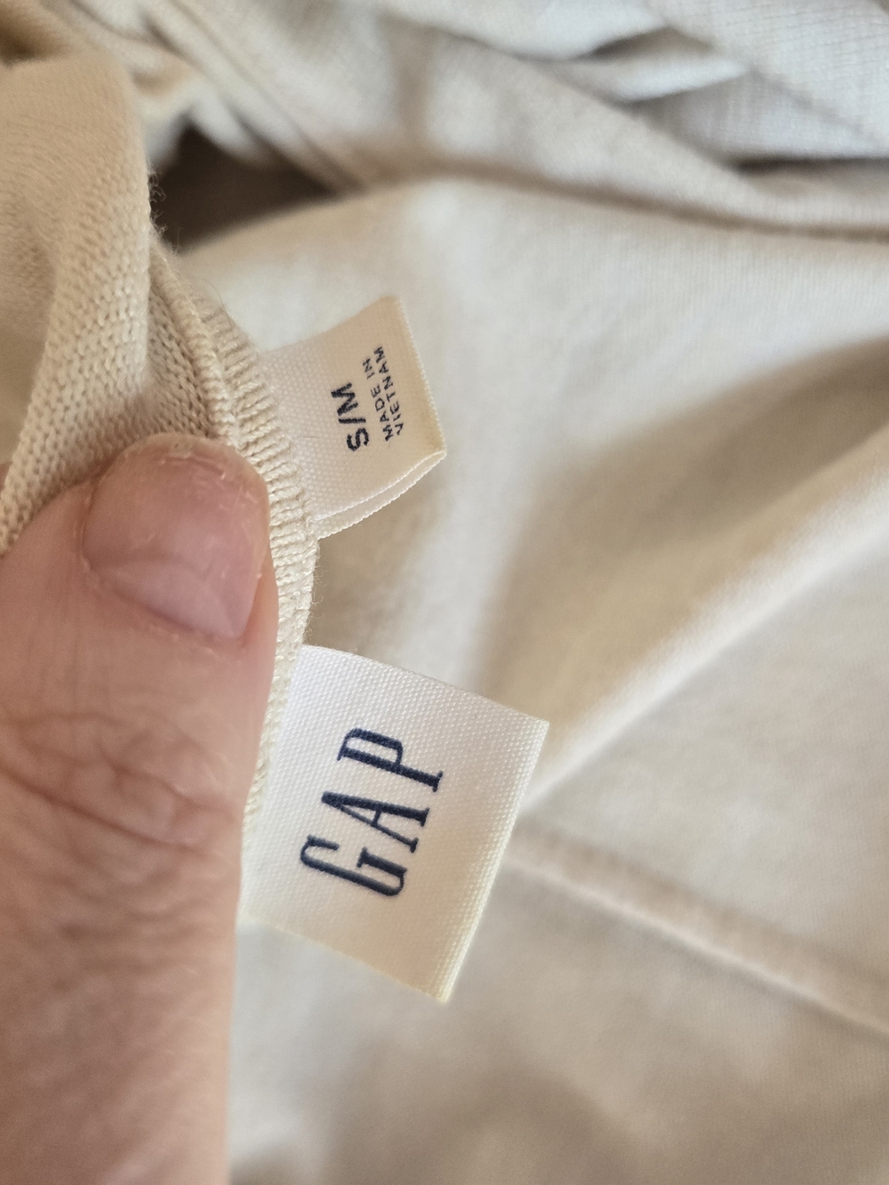 GAP Fancy Lady Poncho Light Cream Hooded Open Cardigan S/M - Picture 4 of 8